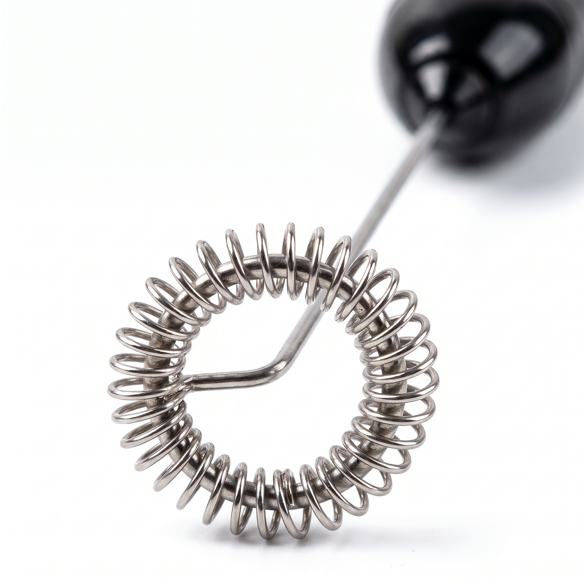 Stainless steel spring whisk close-up
