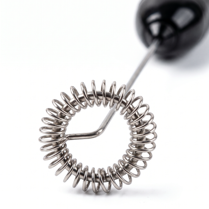 Stainless steel spring whisk close-up