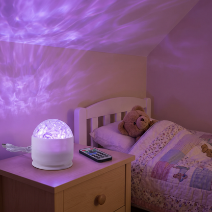 Projector as a soft night light in a child's room